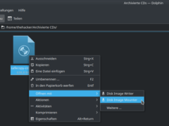 Dolphin: Mounten eines ISO-Images mit einem Klick mittels "Disk Image Mounter"