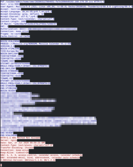 Ändern eines Termins in Lightning: Request und Response in Wireshark